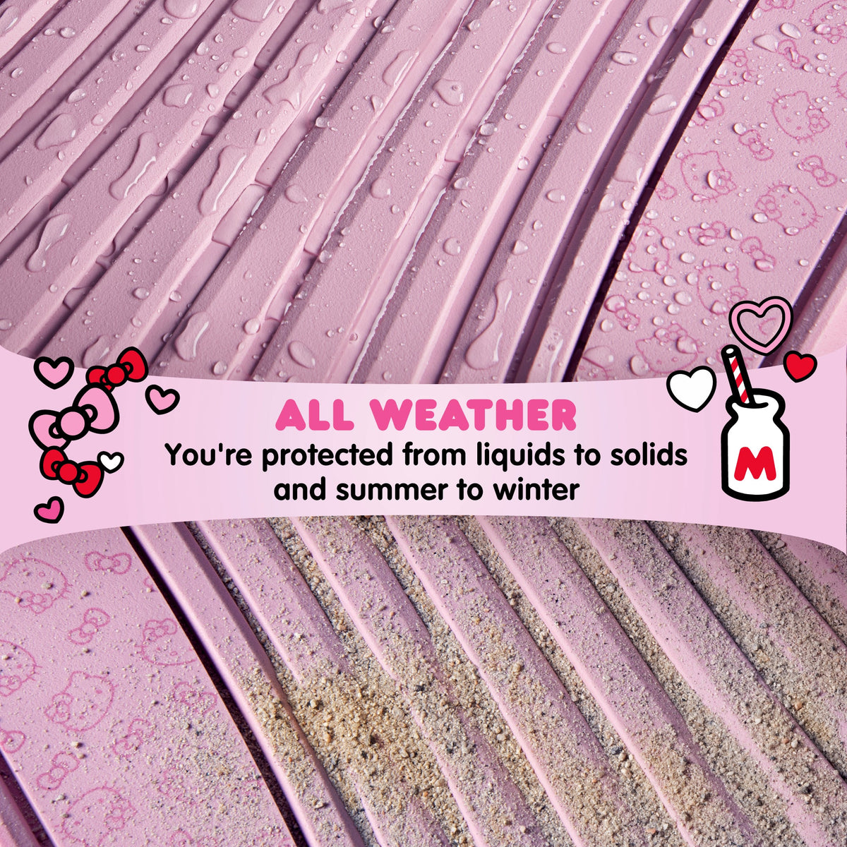 Hello Kitty Car Mats 4pc Floor Mats for Cars Trucks SUVs Pink Car Floor Mats for Women Men Accessories Rubber Heavy Duty Cute Non-Slip Always Front Rear Hello Kitty Car Accessories Pink/Pink