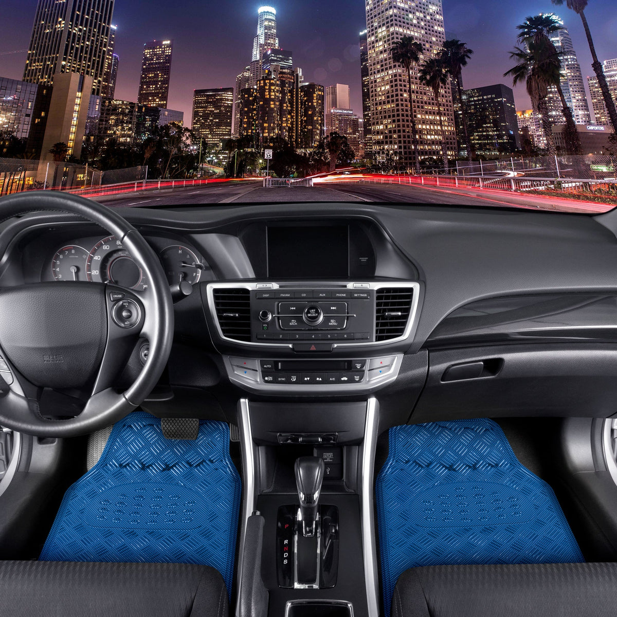 BDK 3-Piece Translucent Metallic-Look Front Floor Mat and Rear Floor Mat - Heavy Duty, All Weather