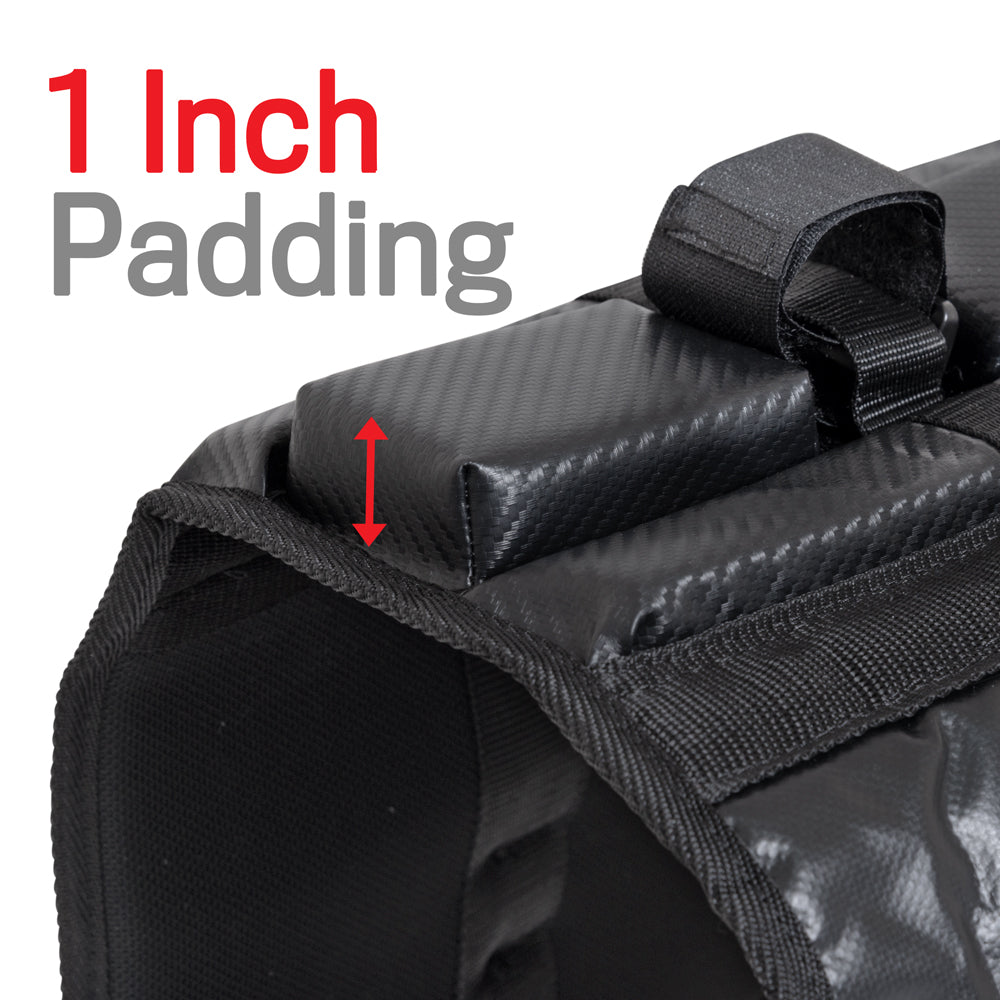 Truck Tailgate Pad for Mountain Bikes Surf Kayak Outdoor Tailgate Protector - Durable 1" Foam Cover with Carbon Fiber Design, Shock Resistant with Handle and Backup Camera Window (48 inch x 18 inch)