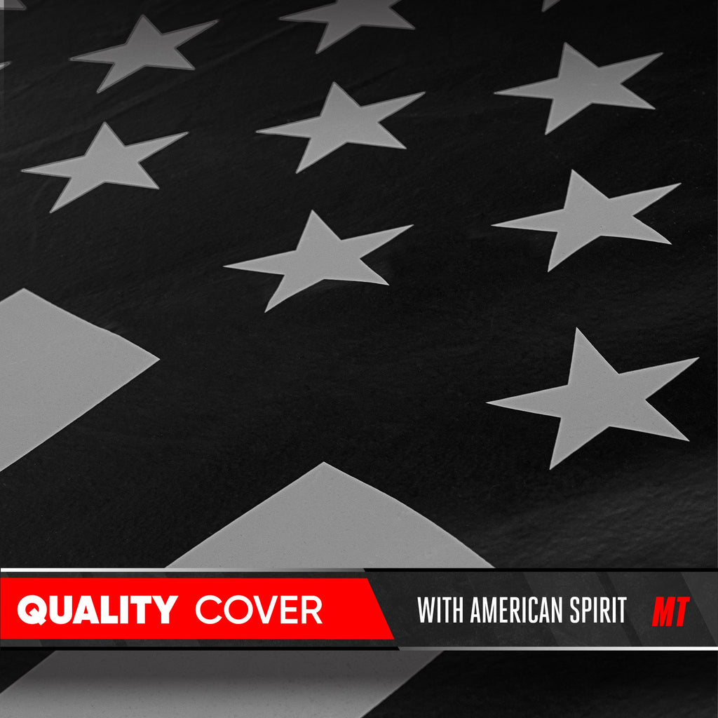 Motor Trend Black USA Flag Waterproof Car Cover - All Weather Outdoor Protection, UV Resistant, Windproof, Scratchproof - Semi-Universal Fit Sedan Full Car Cover for Sun Rain Snow (171"- 190" Length)
