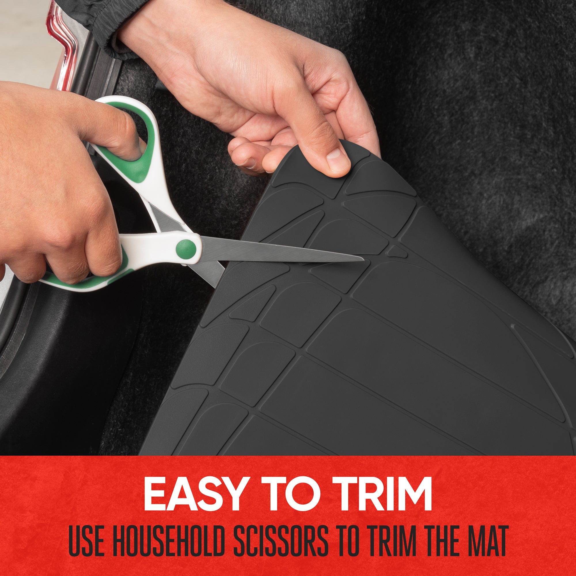 MotorTrend Utility Trunk/Cargo Liner Mat - Heavy Duty, All Weather, Trim to Fit