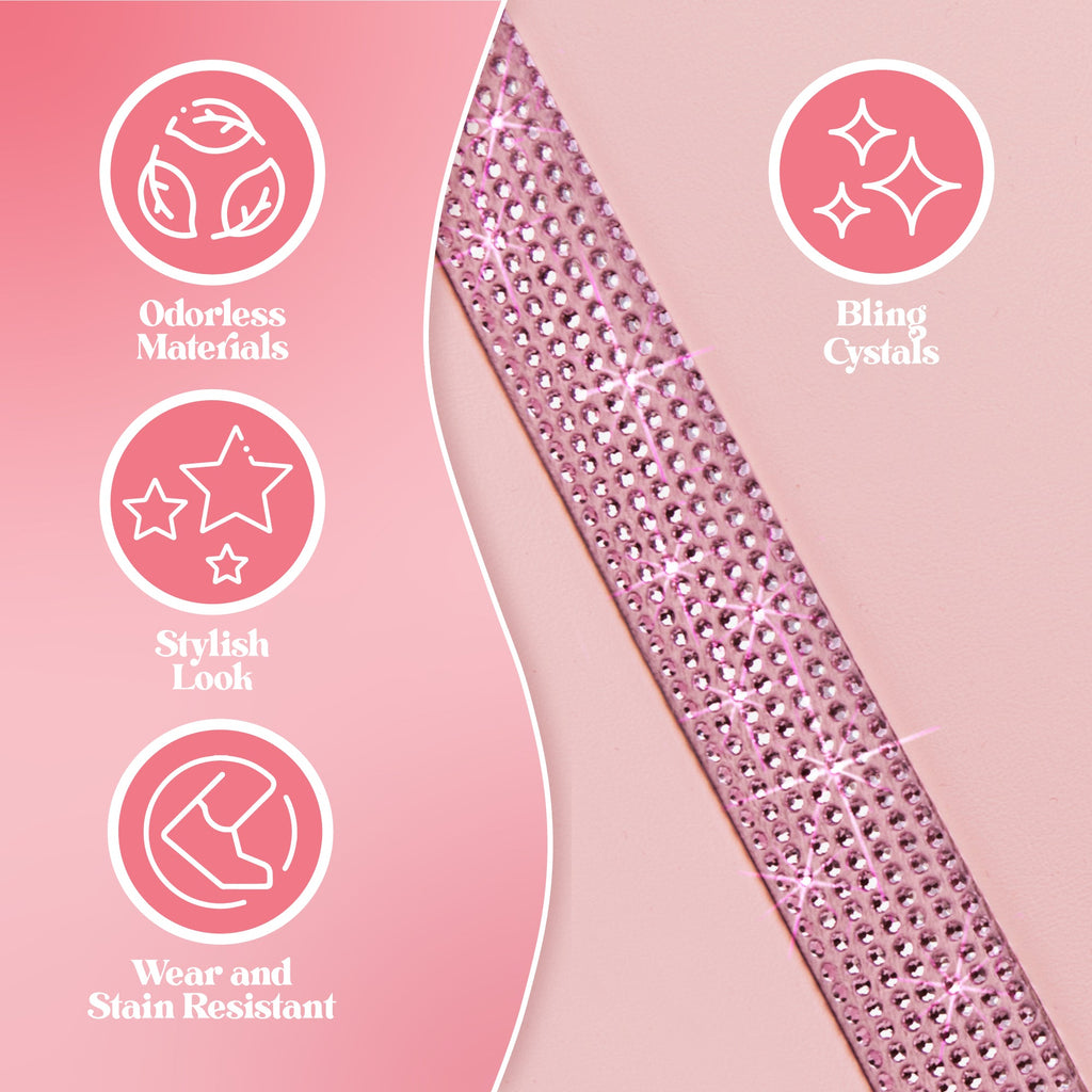 Carbella 7-Piece BlingStitch Rear Seat Covers - Pink