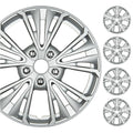 BDK 16 Inch Hubcaps Set of 4 – OEM Replacement Snap-On Wheel Rim Covers - Universal Fit Car Wheel Cover for Cars, Trucks, SUV, Vans Durable ABS 5-Spoke Silver Hub-Cap Car Accessories Exterior