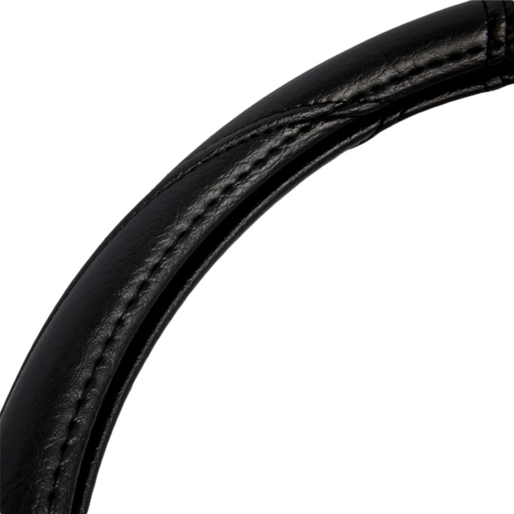 BDK Faux Leather Ergonomic Grip Steering Wheel Cover (Fits 14.5" - 15.5")