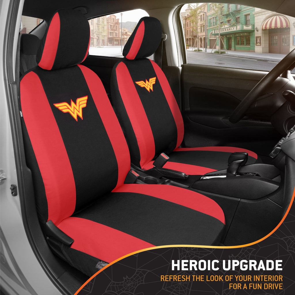 Warner Bros DC Comics 9-Piece Wonder Woman Front Seat Covers and Rear Seat Covers