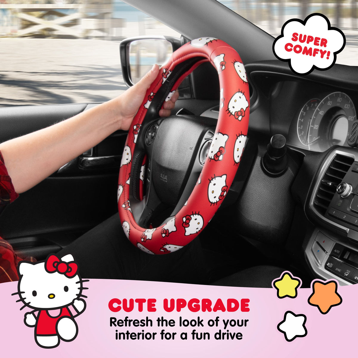 Carbella Sanrio Hello Kitty Original Steering Wheel Cover (Fits 14.5" - 15")