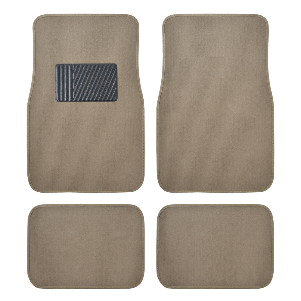 BDK 4-Piece Premium Carpet Non-Slip Heel Pad Front Floor Mats and Rear Floor Mats