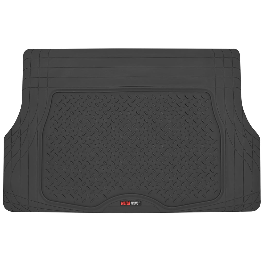 MotorTrend 4-Piece FlexTough Deep Dish Front Floor Mats, Rear Floor Mat, and Trunk/Cargo Mat - Heavy Duty, All Weather, Trim to Fit