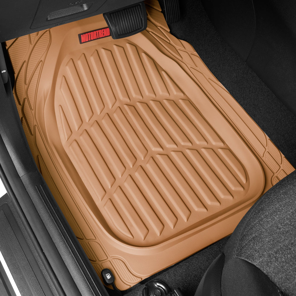 MotorTrend 4-Piece FlexTough Tortoise Front Floor Mats and Rear Floor Mats