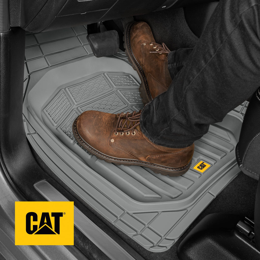 CAT 3-Piece Deep Dish Front Floor Mats and Rear Floor Mats - Heavy Duty, All Weather, Trim to Fit