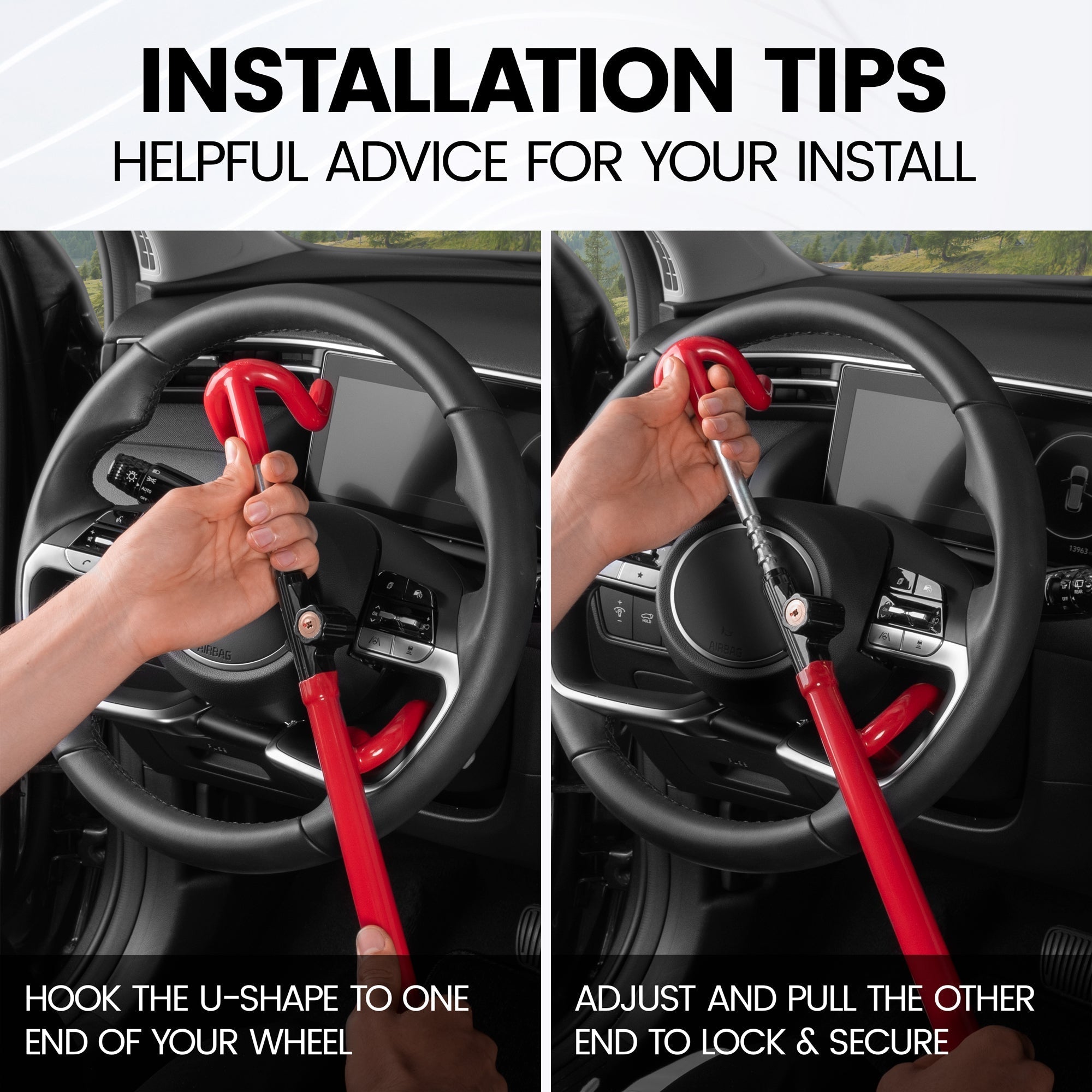 BDK Heavy-Duty Anti-Theft Security Steering Wheel Lock