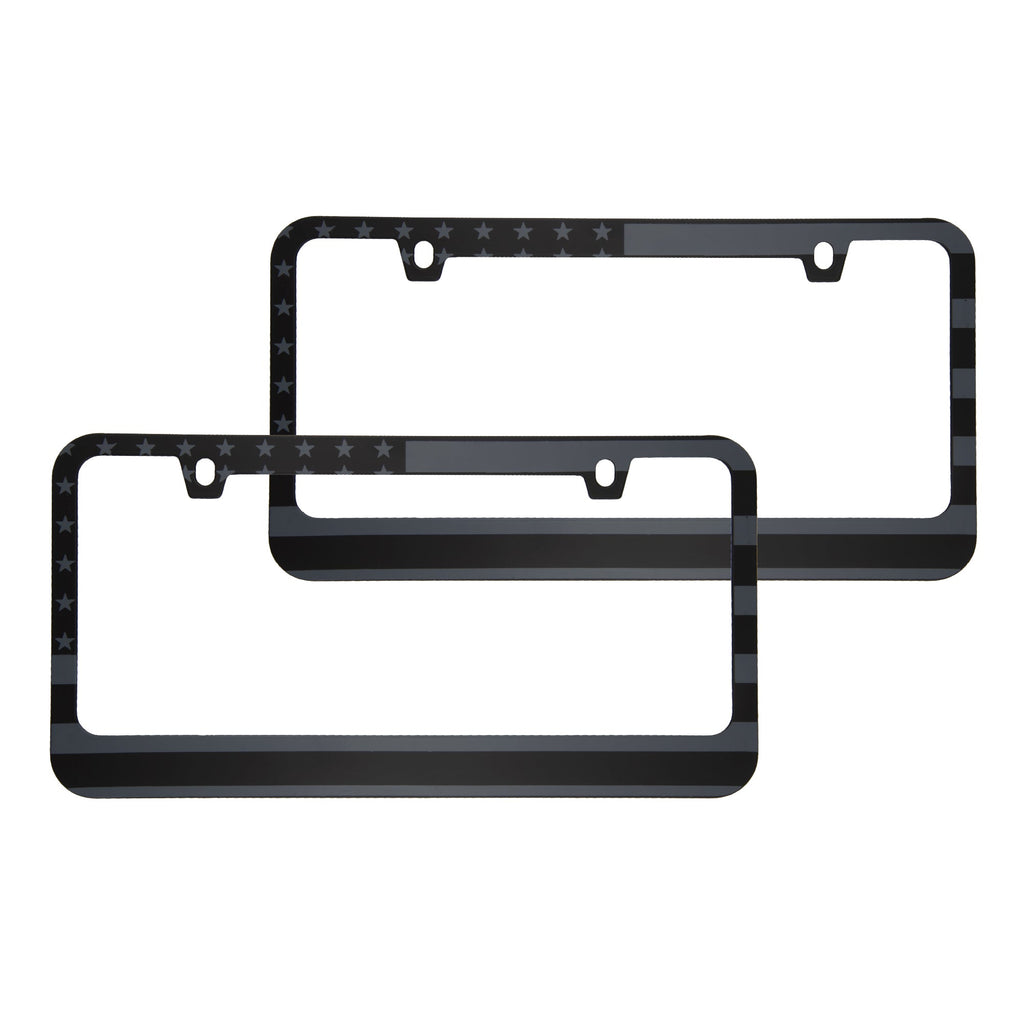 Chrome Plated Rust-Proof Die-Cast Stainless Metal License Plate Frame/Holder Universal Size - Blank Metal Design (Pack of 2)