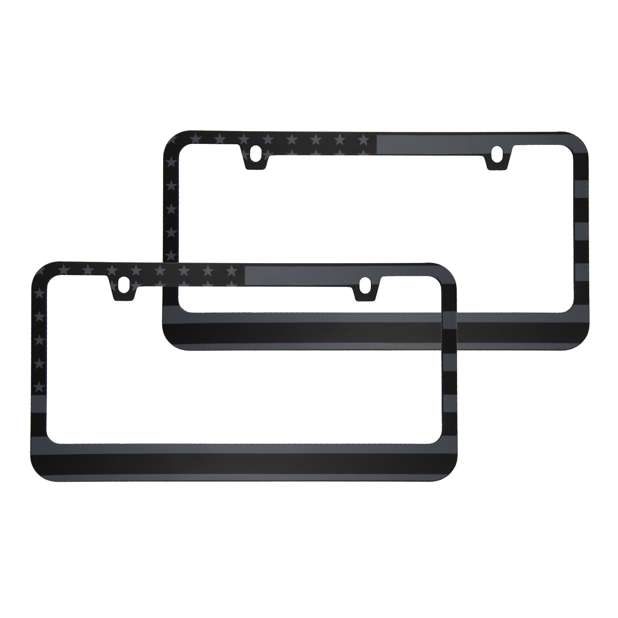 Chrome Plated Rust-Proof Die-Cast Stainless Metal License Plate Frame/Holder Universal Size - Blank Metal Design (Pack of 2)