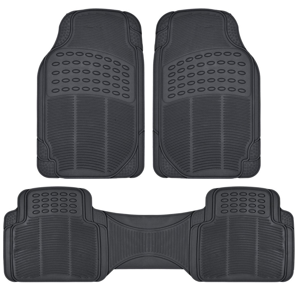 BDK 3-Piece ProLiner Front Floor Mats and Rear Floor Mats - Heavy Duty, All Weather, Trim to Fit