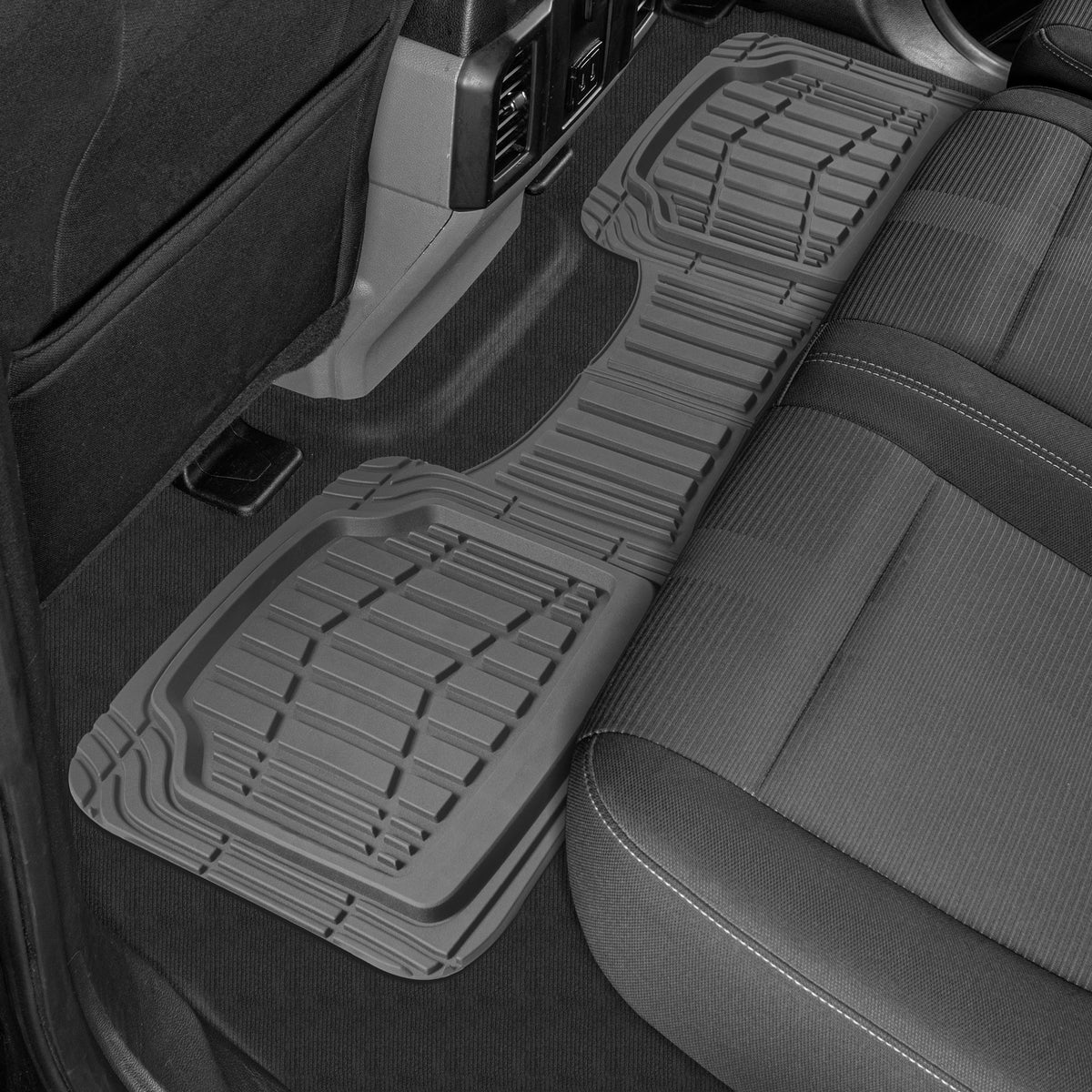 CAT 3-Piece ToughRide Rubber Front Floor Mats and Rear Floor Mats - Heavy Duty, All Weather, Trim to Fit