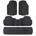 MotorTrend 4-Piece 3-Rows Extra-High Ridgeline Front Floor Mats, Middle Floor Mat, and Rear Floor Mat