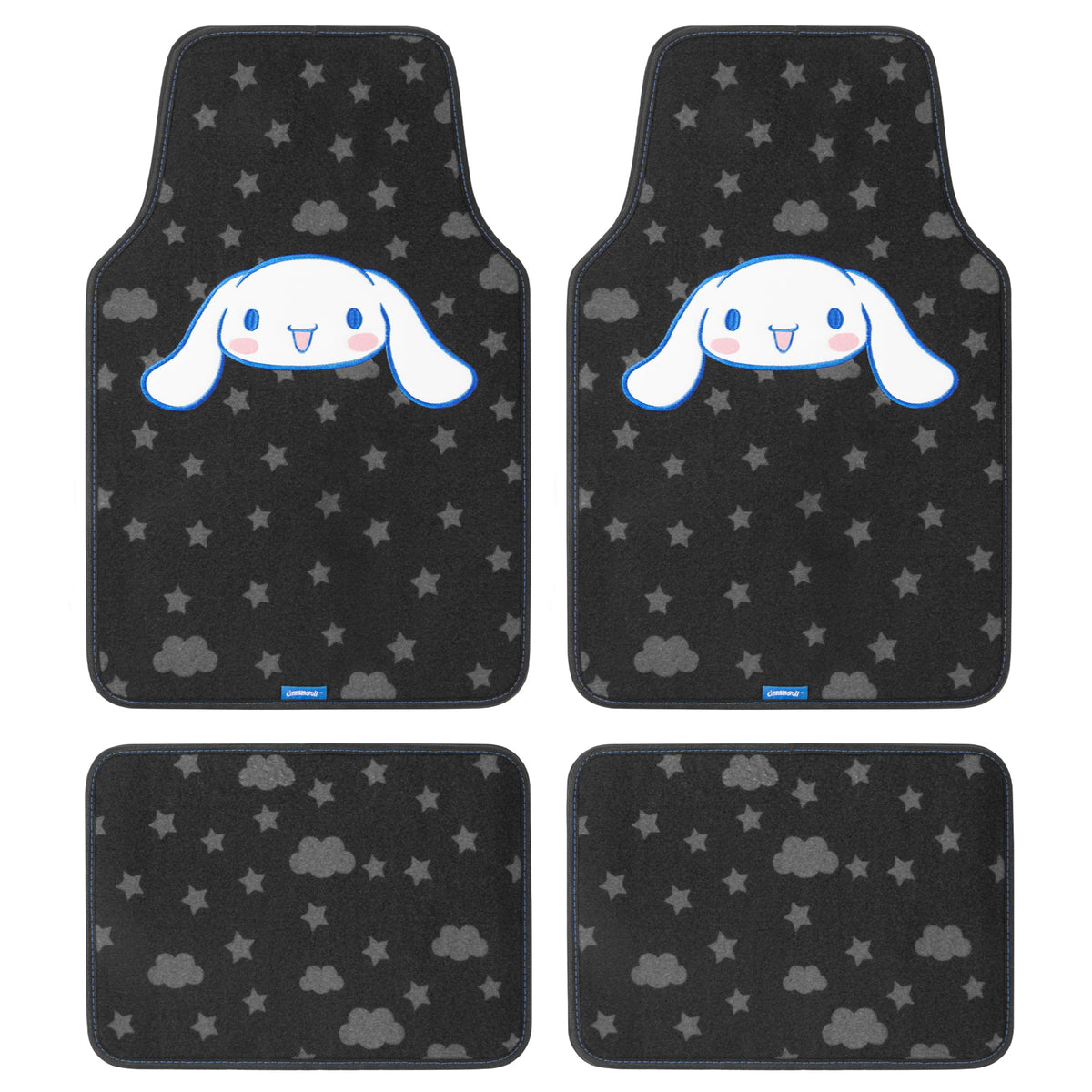 Cinnamoroll Carpet Car Floor Mats - Universal Fit for Cars, SUVs & Trucks - Super Cute Cinnamoroll Print & Pattern Accents - Front & Rear Set, 4 Piece