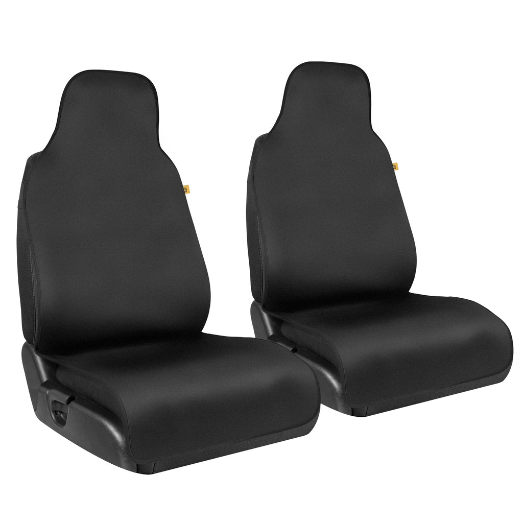 Cat® Waterproof Car Seat Covers for Front Seats, 2 Pack with Black Trim - Durable Neoprene Seat Covers for Cars, Fits 95% of Cars Trucks SUV, Ideal Seat Protector for Leather Seats