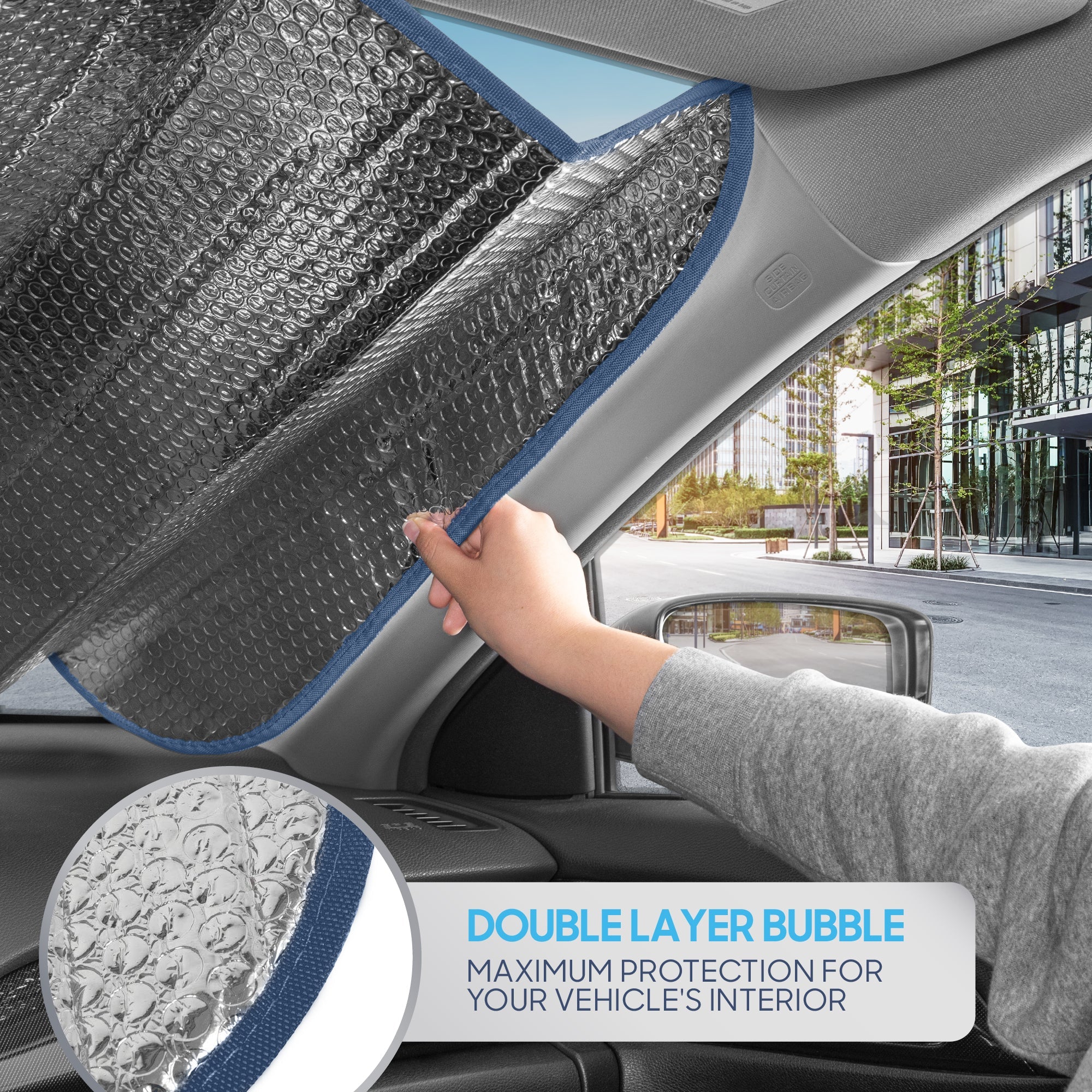 BDK Iridescent Mermaid, Hologram Foil, Chameleon Front Windshield Sun Shade, Double Bubble Accordion Folding Auto Sunshade for Car Truck SUV 58 x 27 Inch