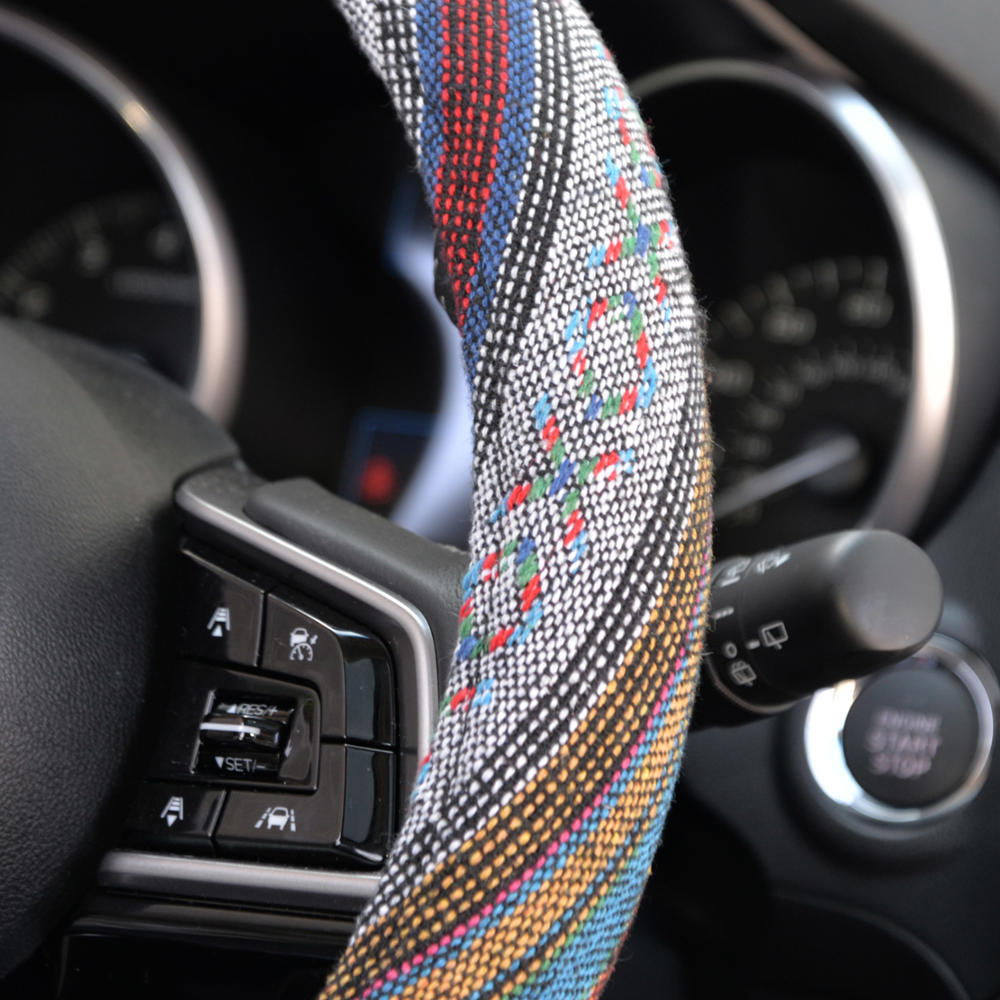 BDK Woven Saddle Steering Wheel Cover (Fits 14.5" - 15.5")