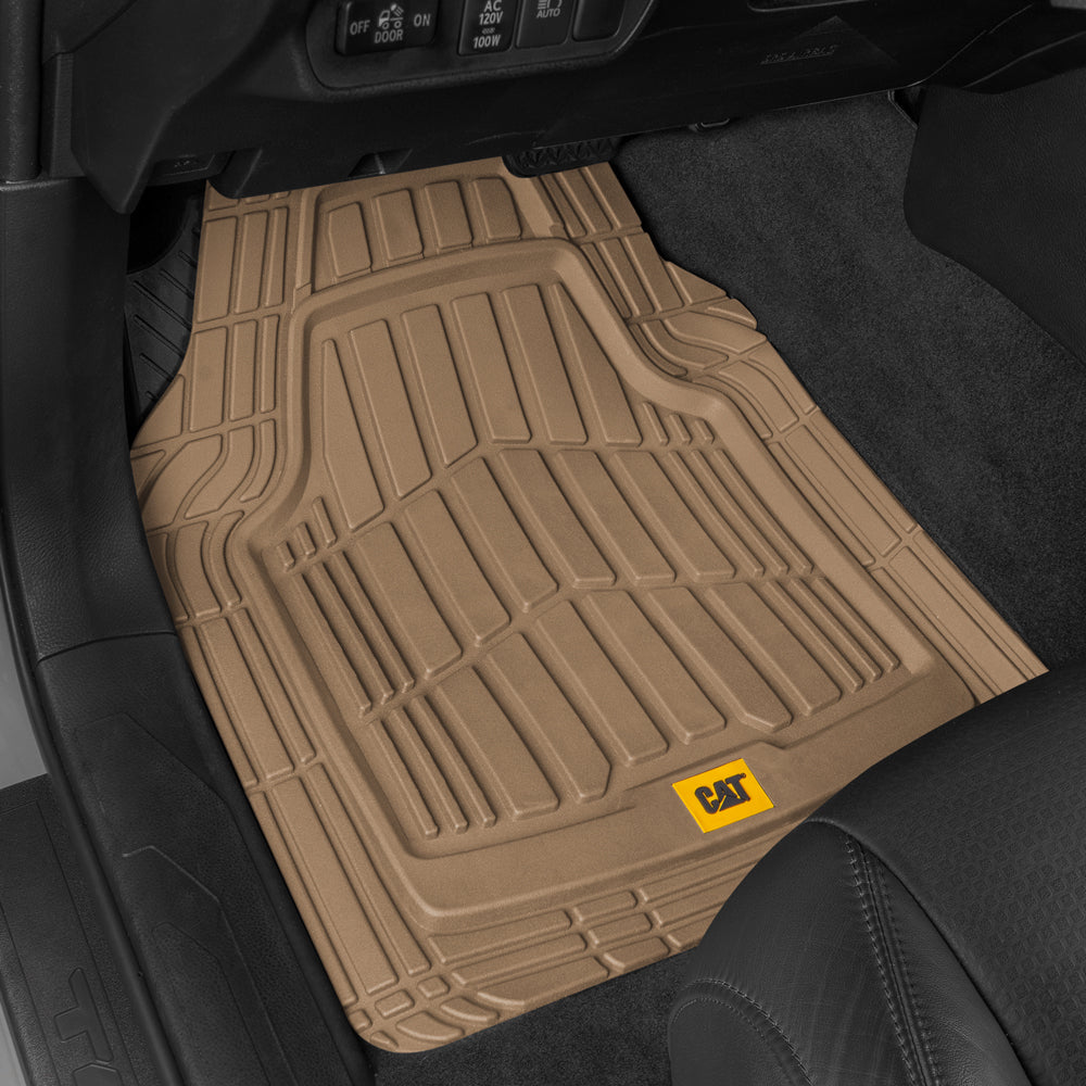 CAT 4-Piece ToughRide Rubber Front Floor Mats and Rear Floor Mats - Heavy Duty, All Weather, Trim to Fit