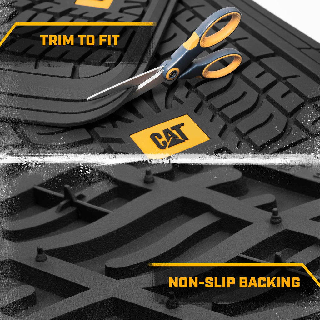 CAT ToughTread 4-Piece Front Floor Mats and Rear Floor Mats - Heavy Duty, All Weather, Trimmable