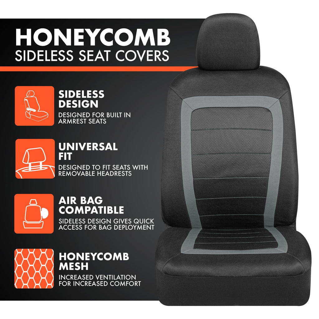 BDK 2-Pack FreshMesh with Honeycomb Backing Front Seat Covers