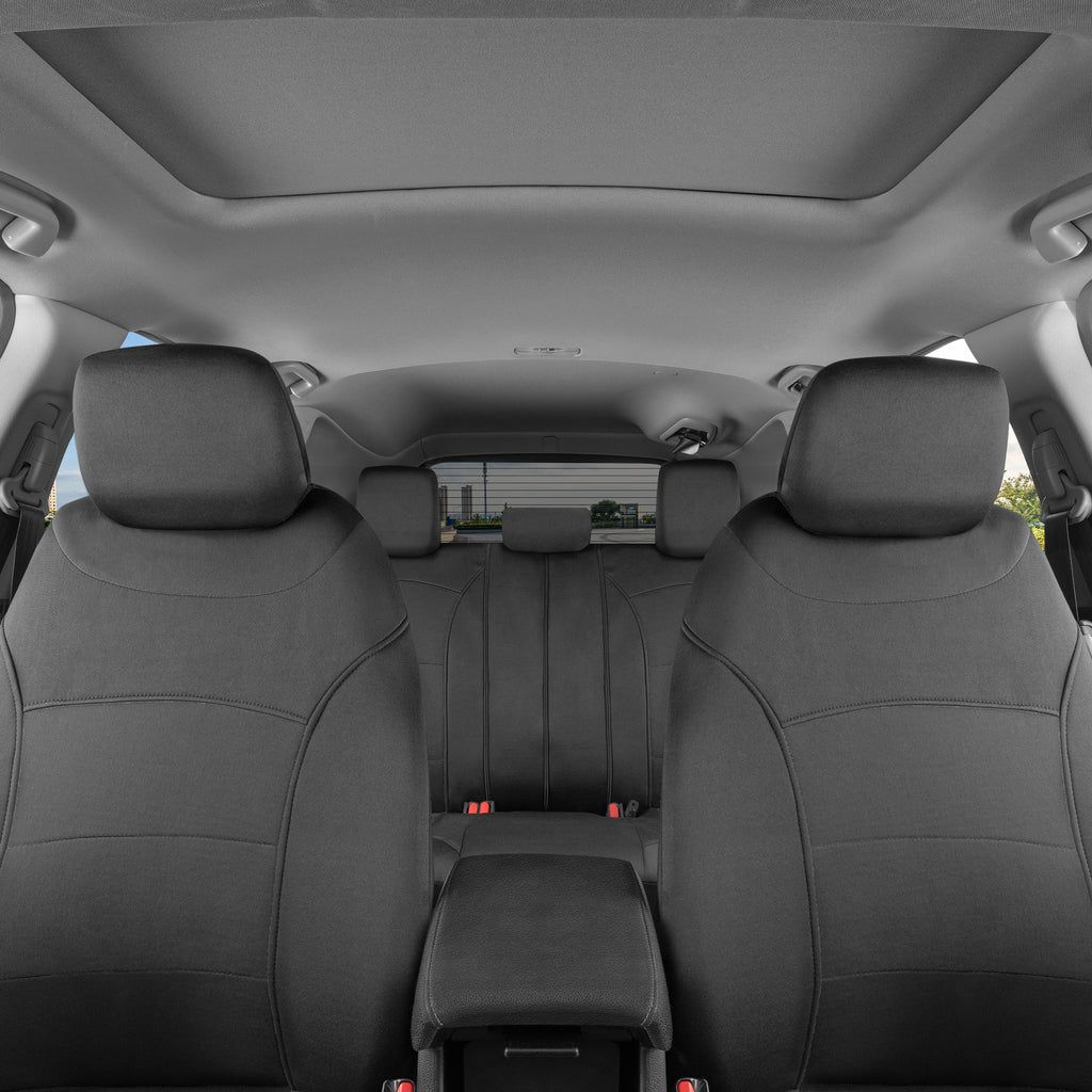 BDK carXS Turismo Car Seat Covers Full Set, Beige Two-Tone Front Seat Covers with Split Rear Bench Back Seat Cover, Automotive Seat Covers for Trucks SUV Van Auto (Multiple Colors)