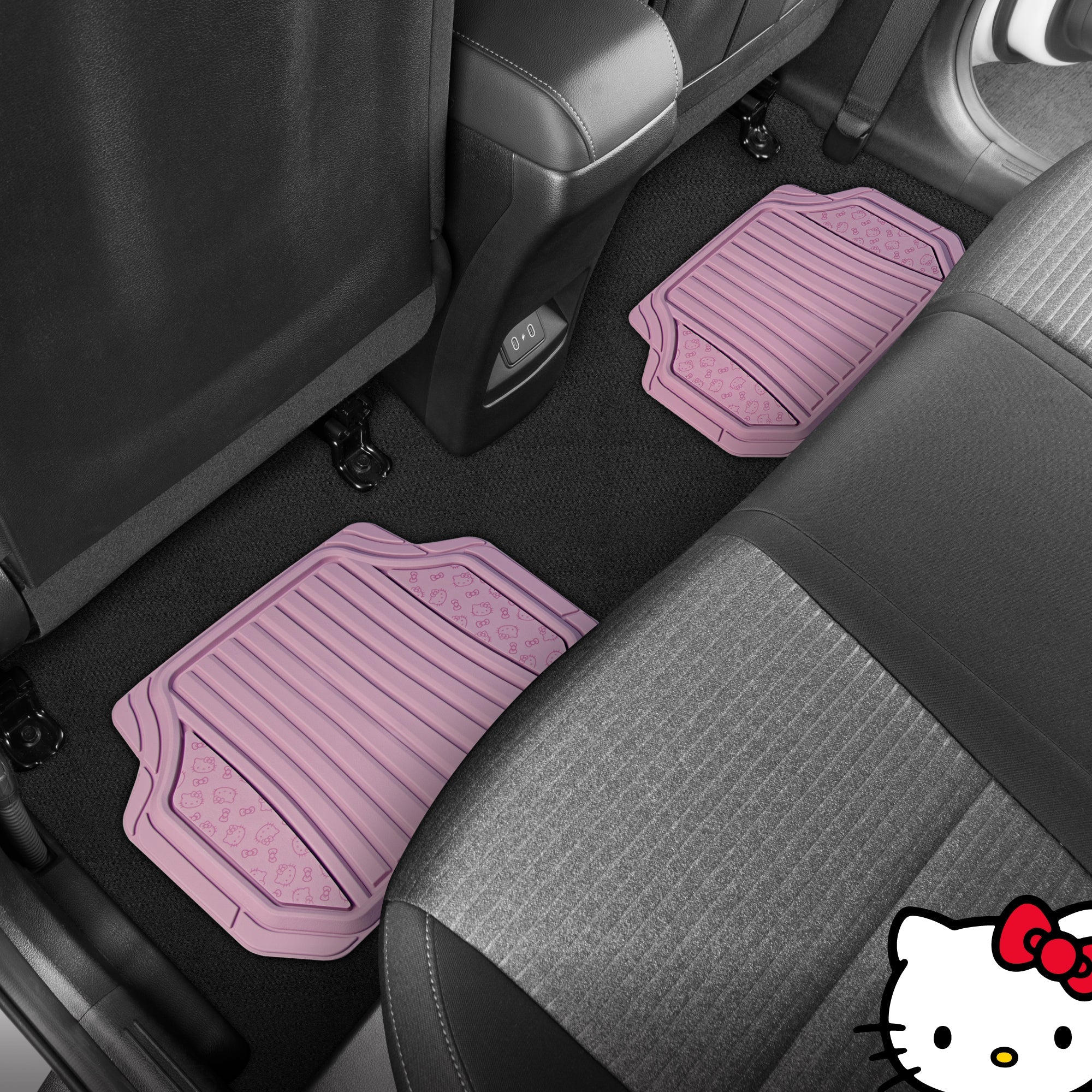Hello Kitty Car Mats 4pc Floor Mats for Cars Trucks SUVs Pink Car Floor Mats for Women Men Accessories Rubber Heavy Duty Cute Non-Slip Always Front Rear Hello Kitty Car Accessories Pink/Pink