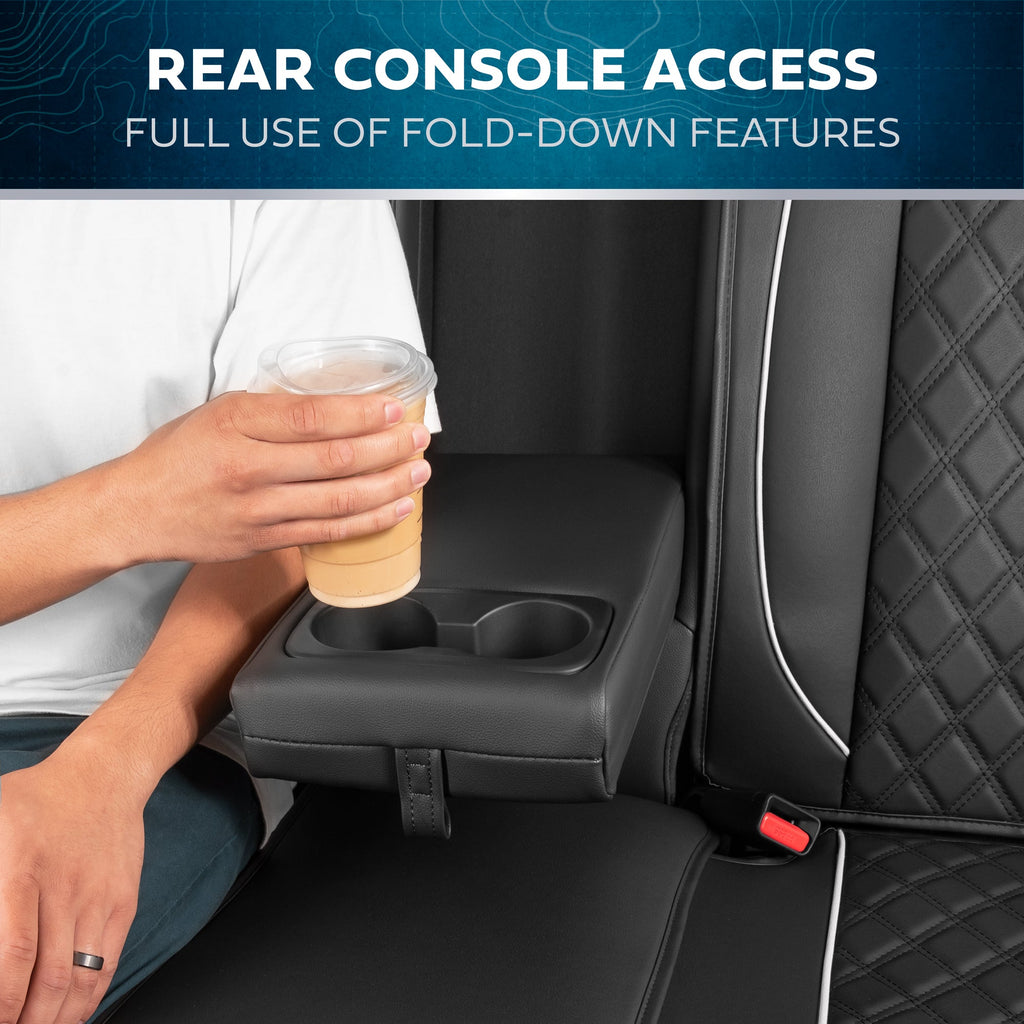 MotorBox 7-piece Prestige Edition Premium Faux Leather Diamond Stitched Cushion Rear Seat Covers