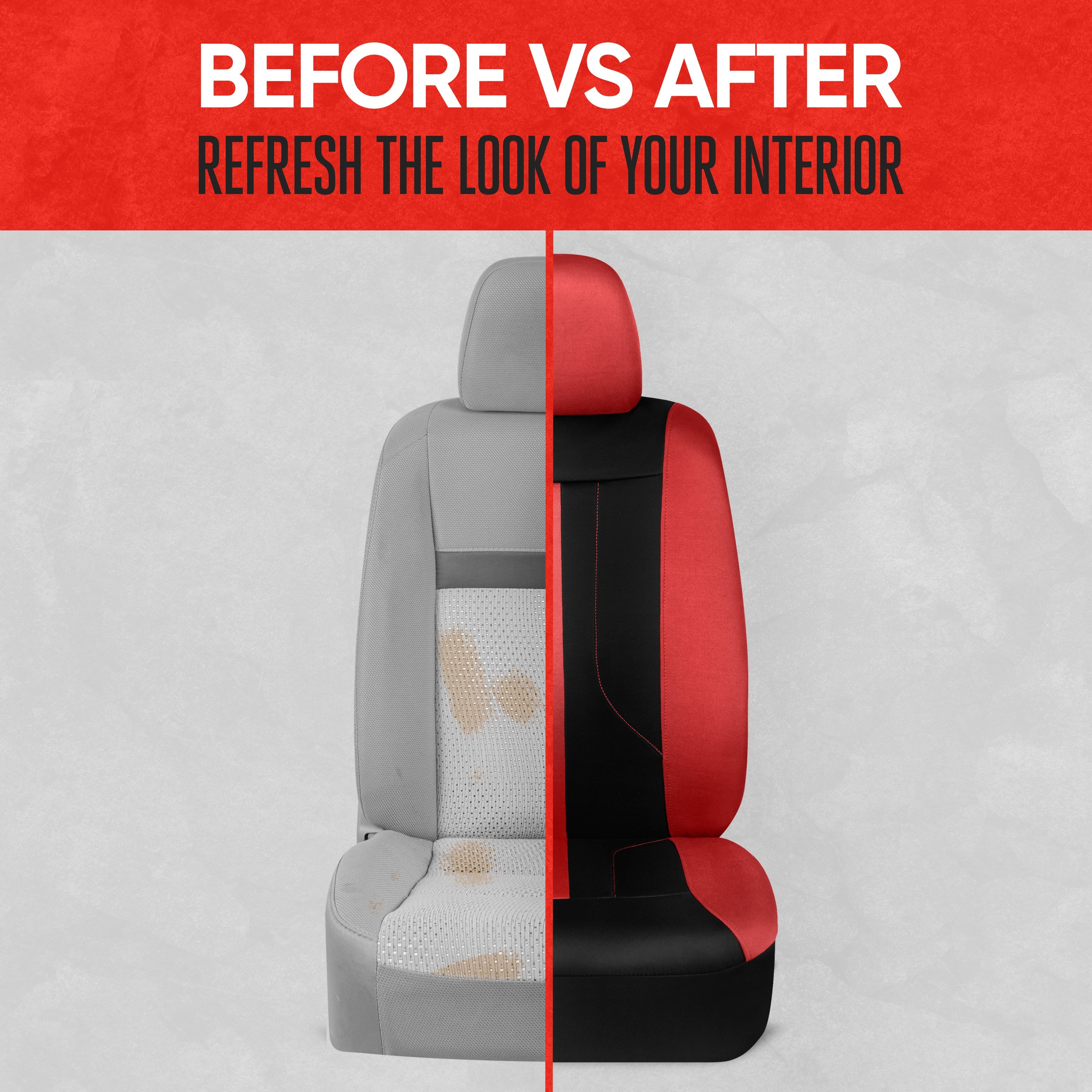Motor Trend Red Cloth Car Seat Covers for Front Seats - Premium Automotive Bucket Seat Covers, Made for Vehicles with Removable Headrests, Interior Covers for Car Truck Van SUV
