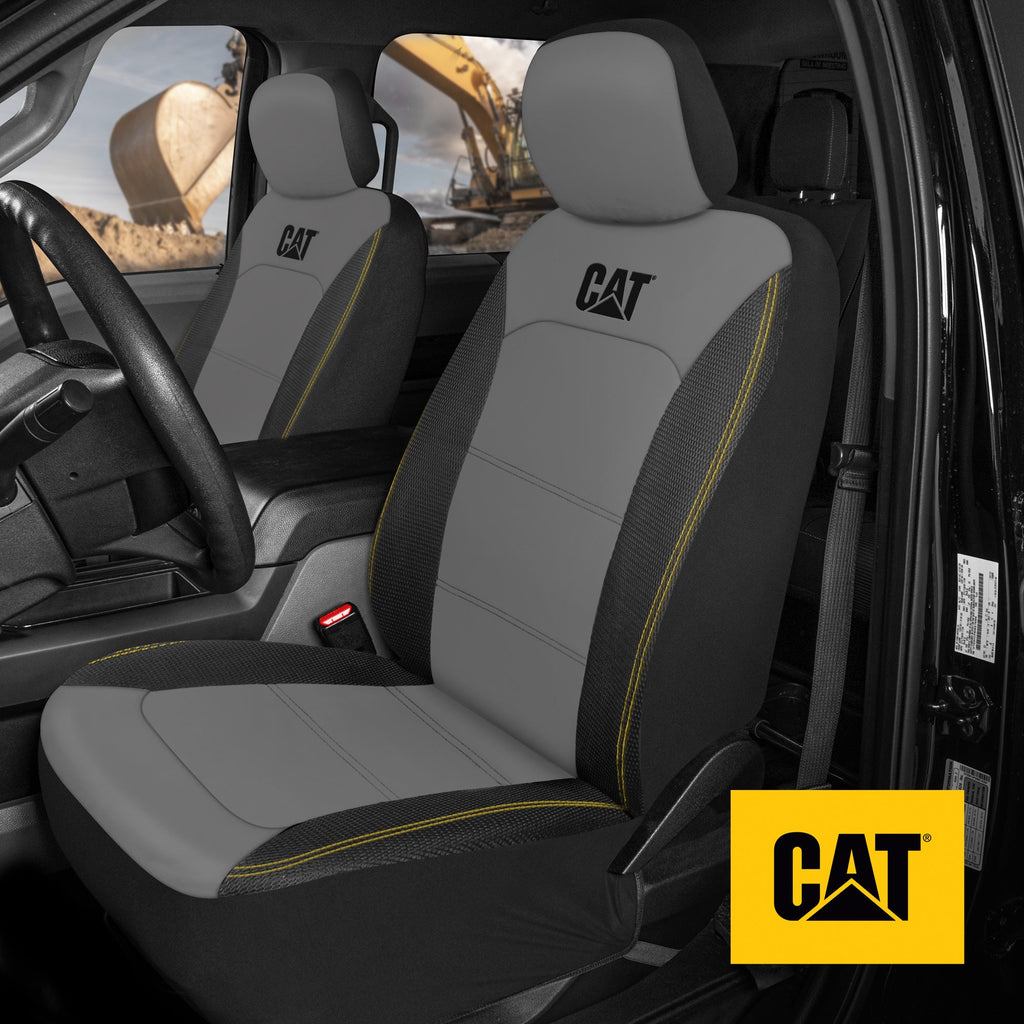 CAT 2-Pack FlexHybrid PU Leather Mesh Breathable Front Seat Covers
