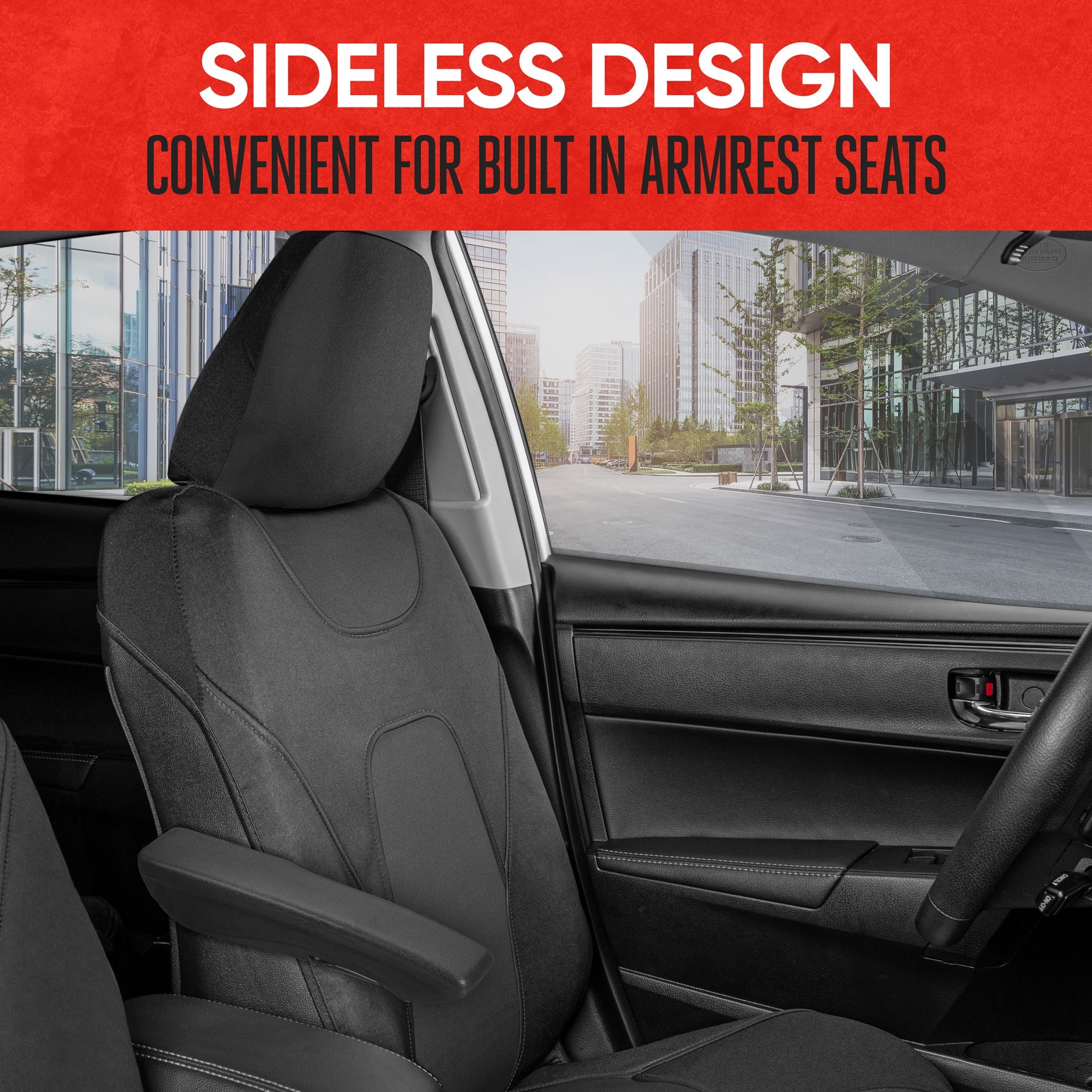 MotorTrend 2-Pack AquaShield Water-Proof Two-Tone Neoprene Front Seat Covers