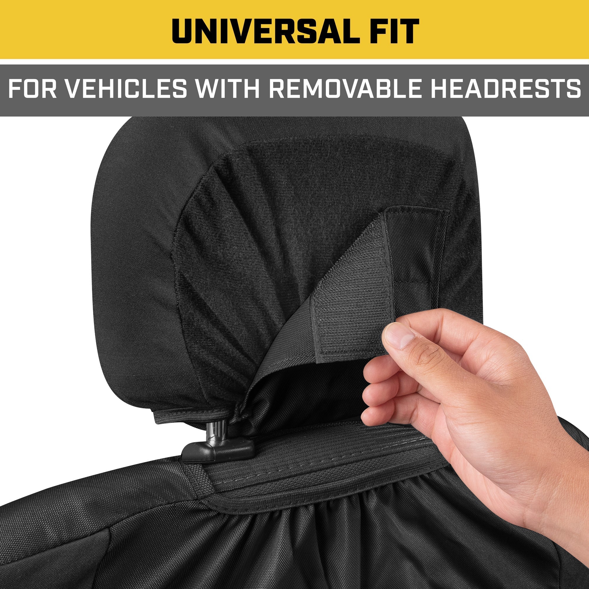 Cat® Heavy Duty Oxford Car Seat Cover for Auto - Durable Canvas Material, Universal Fit-Black