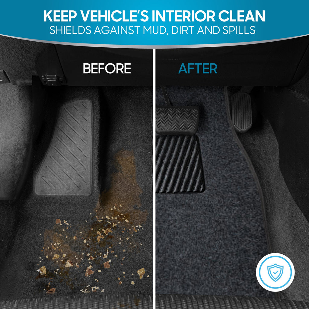 BDK 4-Piece Premium Carpet Non-Slip Heel Pad Front Floor Mats and Rear Floor Mats