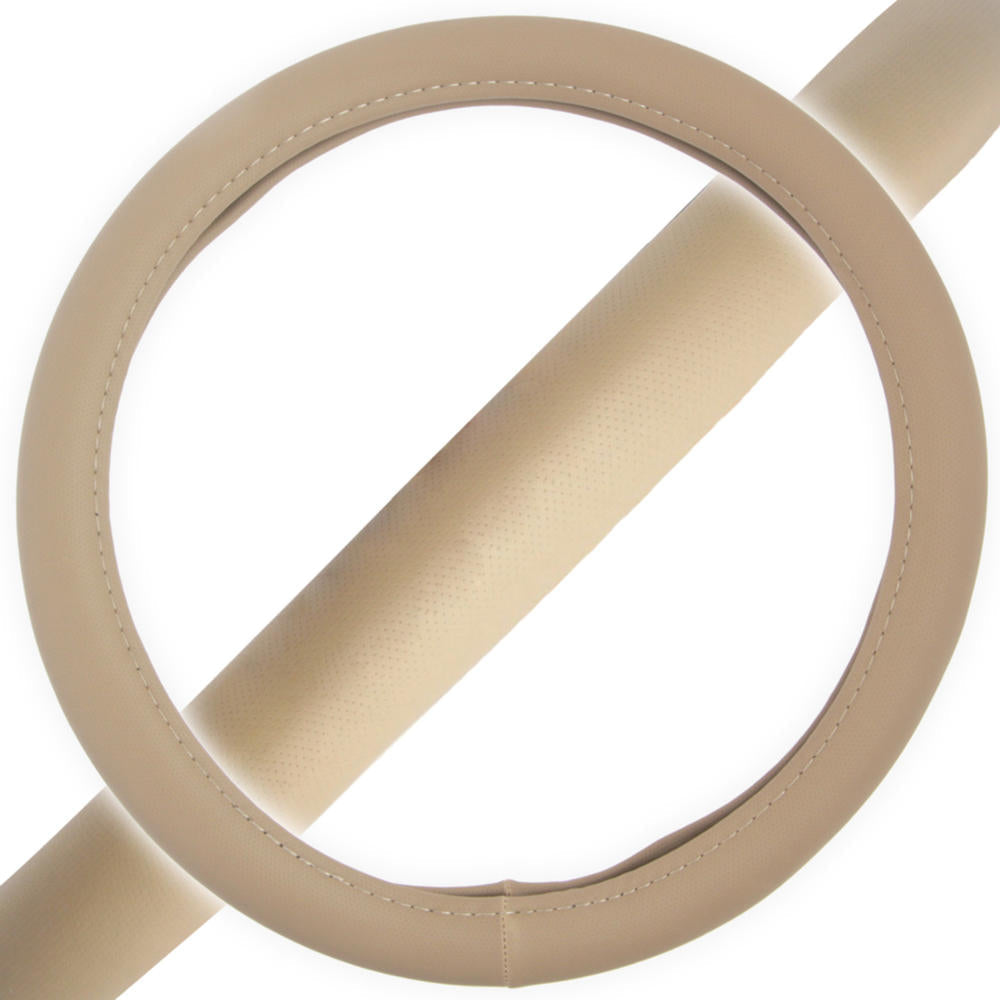 BDK Sporty Faux Leather Soft Grip Steering Wheel Cover (Fits 14.5" - 15.5")