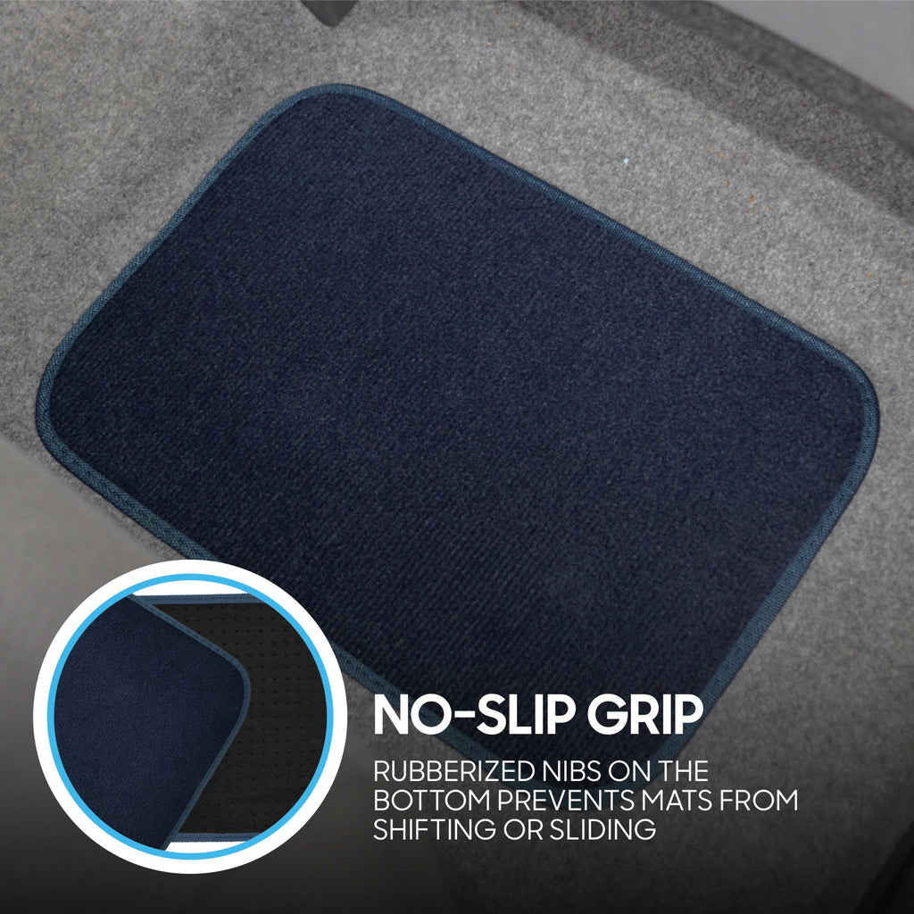 BDK 4-Piece Premium Carpet Non-Slip Heel Pad Front Floor Mats and Rear Floor Mats
