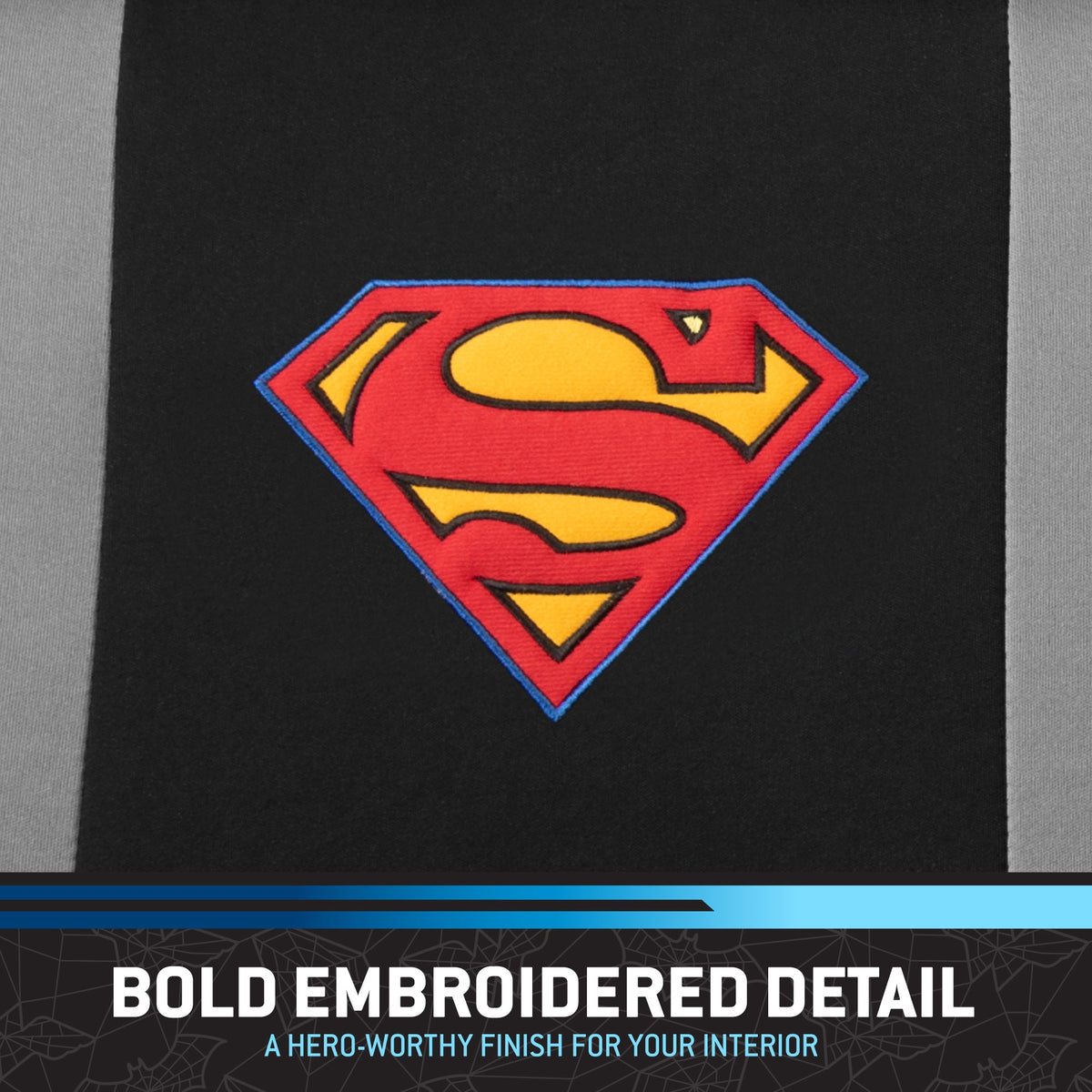 Warner Bros DC Comics 9-Piece Superman Logo PolyCloth Front Seat Covers and Rear Seat Covers