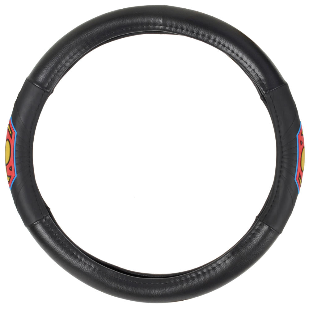 Warner Bros DC Comics Superman Logo Grip Steering Wheel Cover (Fits 14.5" - 15.5")