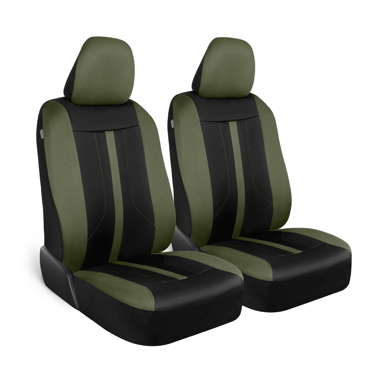 Motor Trend Green Cloth Car Seat Covers for Front Seats - Premium Automotive Bucket Seat Covers, Made for Vehicles with Removable Headrests, Interior Covers for Car Truck Van SUV