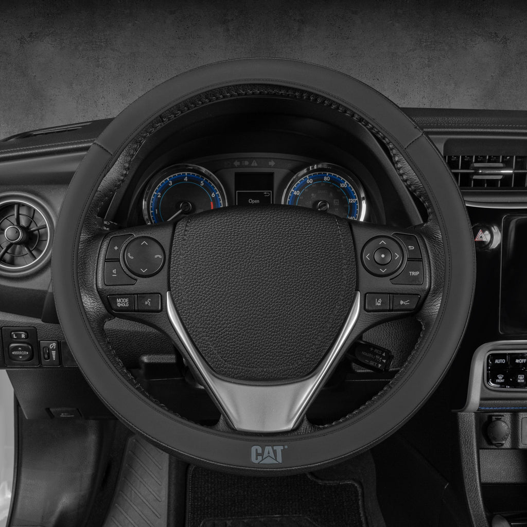 CAT EasyWrap Faux Leather Steering Wheel Cover (Fits 14.5" - 15.5")