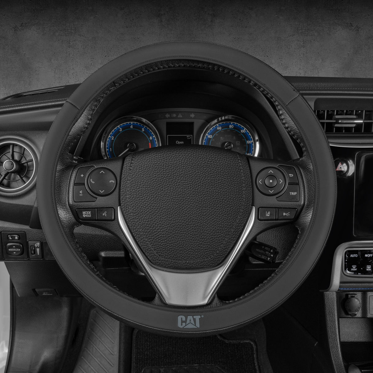 CAT EasyWrap Faux Leather Steering Wheel Cover (Fits 14.5" - 15.5")