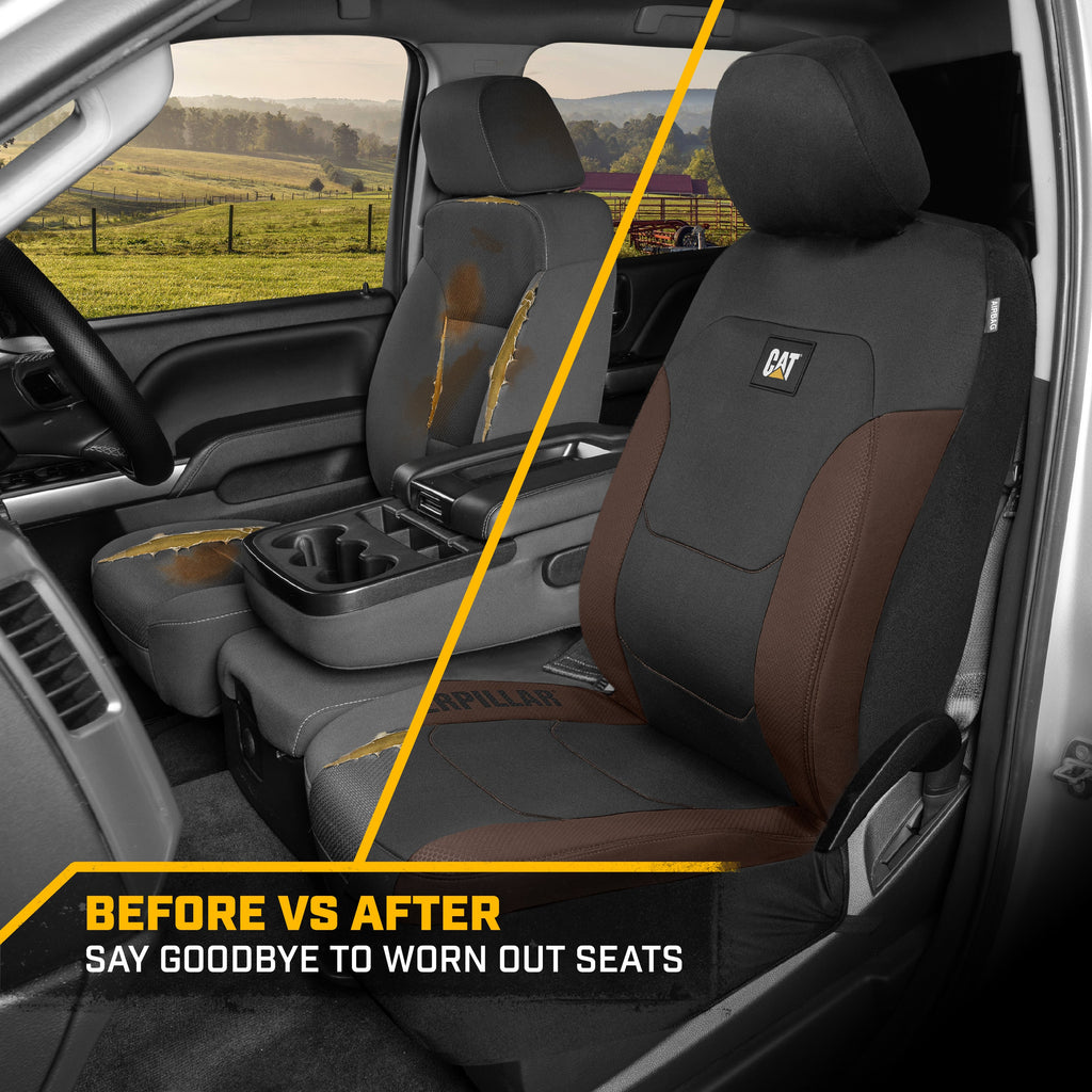 Cat® Flexfit™ Automotive Seat Covers for Cars Trucks and SUVs (Set of 2) - Car Seat Covers for Front Seats, Truck Seat Protectors , Auto Interior Covers