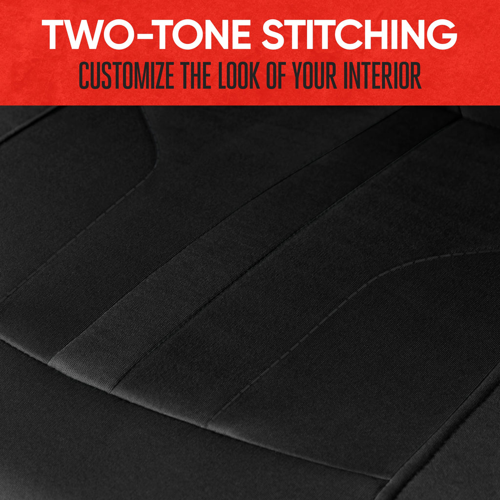 Motor Trend Black Cloth Car Seat Covers for Front Seats – Premium Automotive Bucket Seat Covers, Made for Vehicles with Removable Headrests, Interior Covers for Car Truck Van SUV