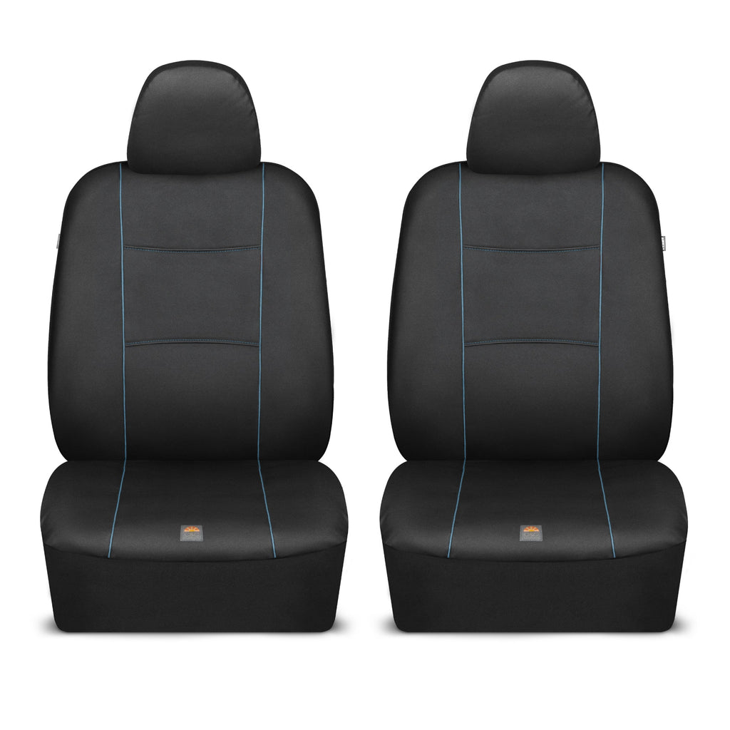 C&C Napa Leatherette 2 Front Seat Covers - Faux Leather Car Seat Protectors for Cars & Trucks - UV-Resistant, Easy to Clean, Universal Fit - Stylish Coastal Design for Summer Car Interior Upgrade