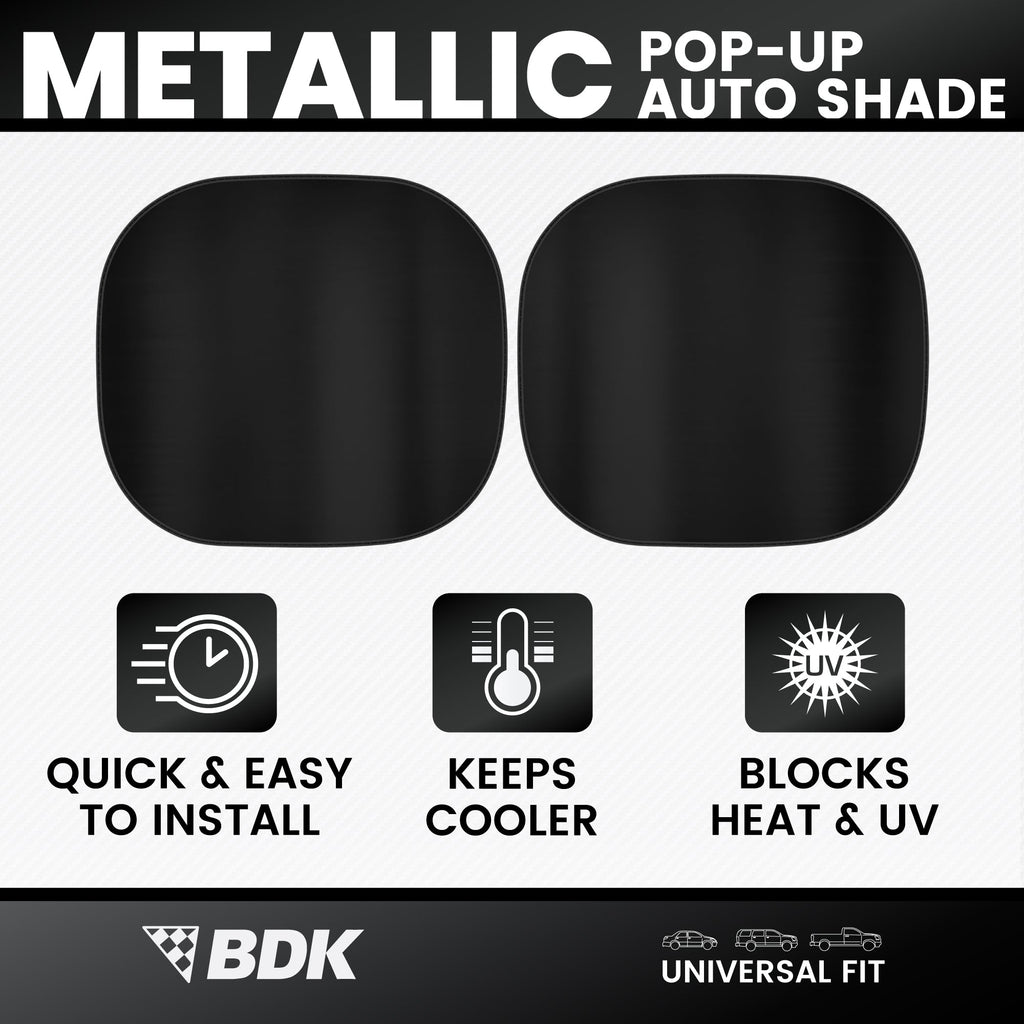 Carbella 2PC Black Car Windshield Sun Shade - Car Accessories Sunshade for Windshield - Blocks UV Rays Sun Visor for Window Protector - Easy Setup Keeps Your Vehicle Cool - 31.75 x 28.77