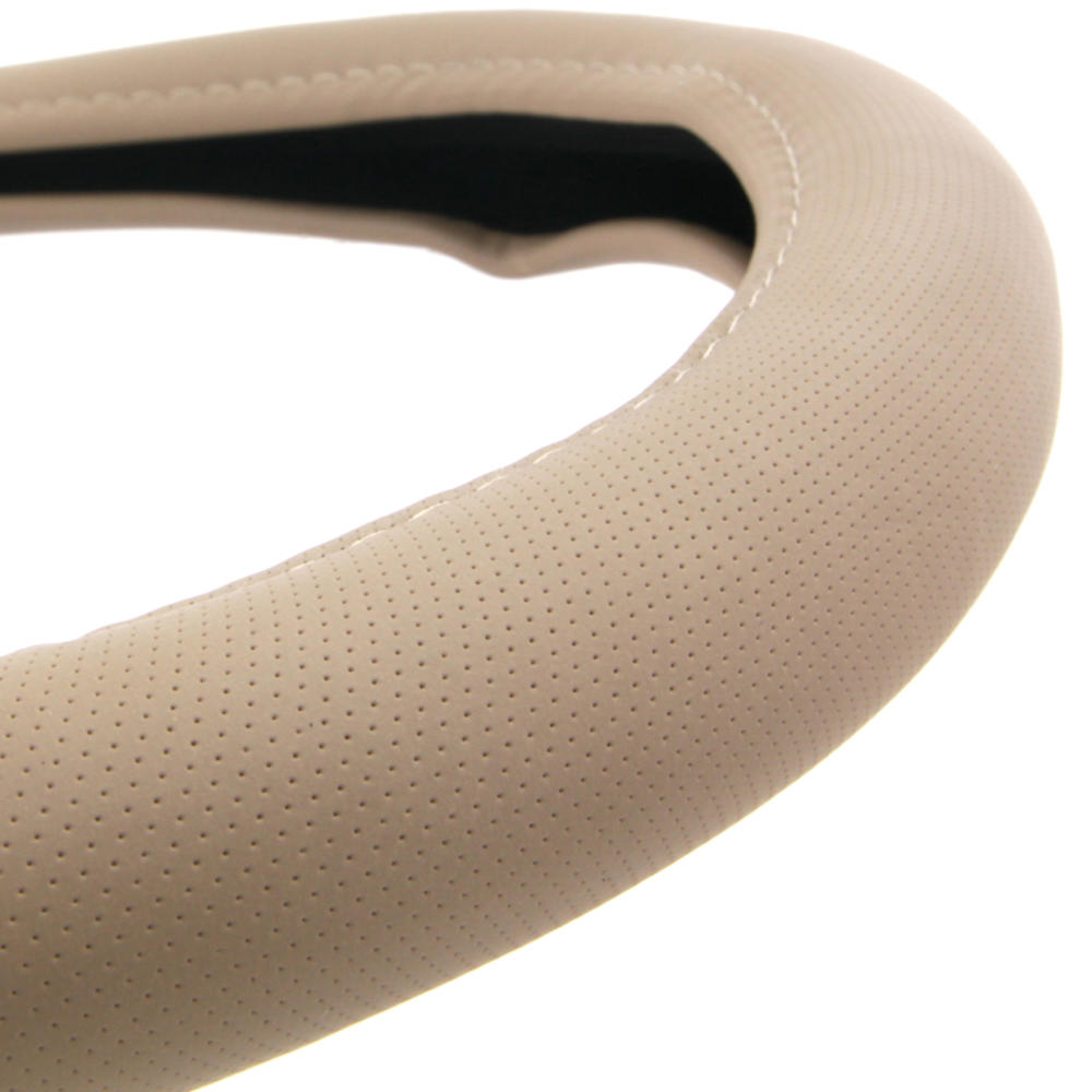 BDK Sporty Faux Leather Soft Grip Steering Wheel Cover (Fits 14.5" - 15.5")