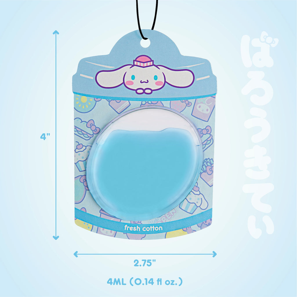 Hello Kitty and Friends Car Air Freshener (Cinnamoroll - Fresh Cotton) Hanging Gel Area Deodorizer, Long-Lasting Car Scents Air Freshener, Cute Automotive Sanrio Accessories Decor, 2-Pack