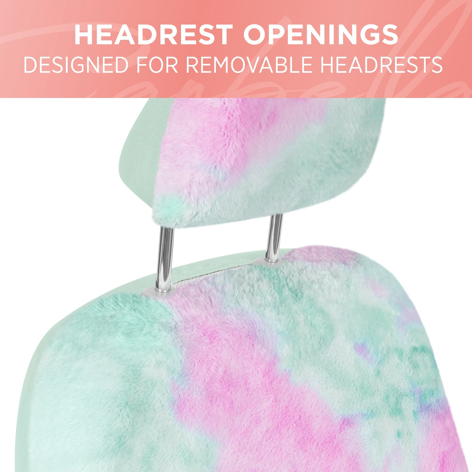Carbella Plush Mint/Purple Tie-Dye Front Seat Covers
