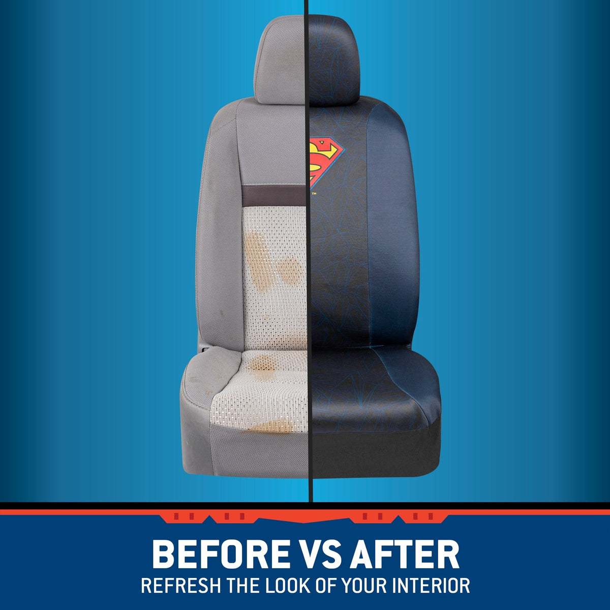 Warner Bros DC Comics 2-Pack Superman Logo Front Seat Covers